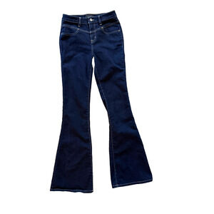 GUESS Iconic Flare Jeans Size 28 Dark‎ Wash Stretch Denim Y2K